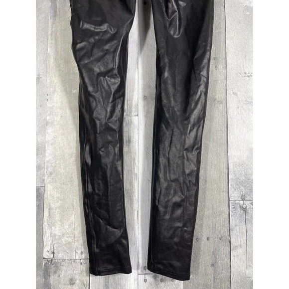 SPANX FAUX LEATHER LEGGINGS (2437) BLACK , SIZE - MEDIUM (B111) - Picture 6 of 8